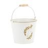 White lacquered metal floral containers