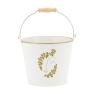 White lacquered metal floral containers