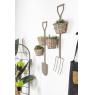 Stained split willow and metal wall pot holder