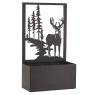 Metal flower planter with deer design