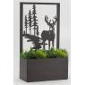Metal flower planter with deer design