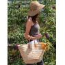 Synthetic straw floppy hat