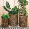 Grey pulut rattan pot covers