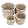 Cache-pot en rotin blanc