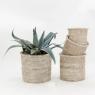 Cache-pot en rotin blanc
