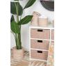 Cache-pot en rotin blanc