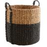 Natural and black stained seagrass pot covers