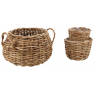 Antique rattan pot covers