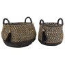 Raffia and seagrass planters