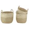 Set of 3 round seagrass basket 