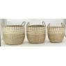 Set of 3 round seagrass basket 