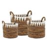 Set of 3 baskets in natural abaca  