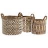 Set of 3 baskets in natural abaca 