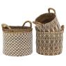 Set of 3 baskets in natural abaca 