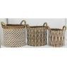 Set of 3 baskets in natural abaca 