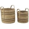 Cache-pots en jonc naturel et coton