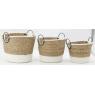 Baskets in rush and cotton