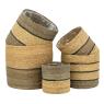 Cache-pots en jonc naturel et brun