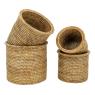Série de 4 cache-pots en rotin naturel