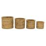Série de 4 cache-pots en rotin naturel