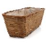 Unpeeled willow and metal flower planter