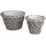 Grey willow and zinc pot cover