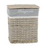 GRey willow and cotton laundry basket