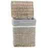 GRey willow and cotton laundry basket