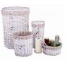Split willow laundry basket + 3 baskets