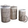 Grey pulut rattan laundry baskets