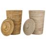 Whitewashed rattan laundry basket