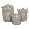 Set of 3 seagrass hampers 