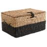 Black stained and natural seagrass suitcase boxes
