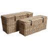 Grey pulut rattan end of bed storage chests