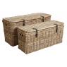 Grey pulut rattan end of bed storage chests