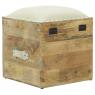 Mango wood and rattan chest/pouffe