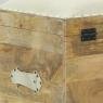 Mango wood and rattan chest/pouffe