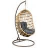 Oval polyresin and steel hanging chair