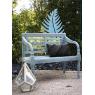 Antique blue wood garden bench