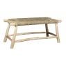 Solid teak and seagrass bench