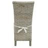 Grey pulut rattan and mahogany dining chair