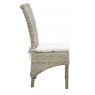 Grey pulut rattan and mahogany dining chair