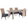 Rattan and teak dining chair