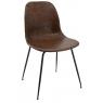 Brown imitation leather and metal chair