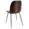 Brown imitation leather and metal chair