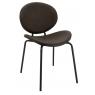 Brown imitation leather and metal chair