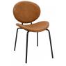 Camel imitation leather and metal chair