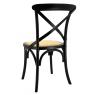 Black lacquered birch wood et natural rattan chairs