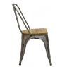 Brushed steel and wooden chair