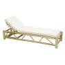 Sun lounger in natural teak wood